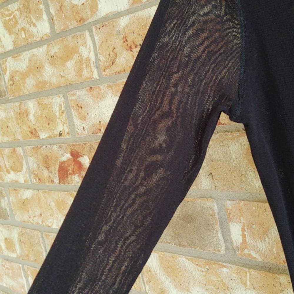 Fuzzi Sheer Long Sleeve Wool Top - Picture 2 of 7